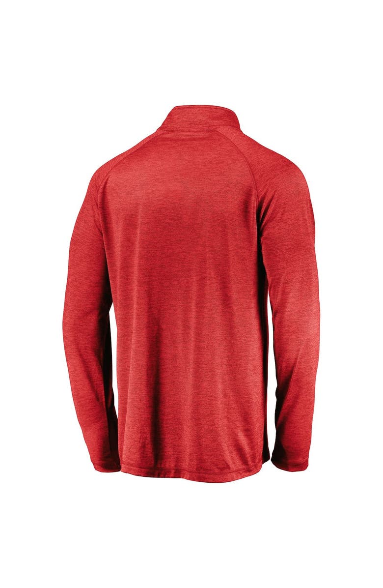FANATICS Men's Fanatics Red Wisconsin Badgers Lightweight Striated Raglan Quarter-Zip Top, Alternate, color, Red