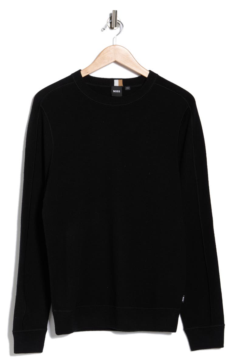 BOSS Onore Virgin Wool Sweater, Alternate, color, Black