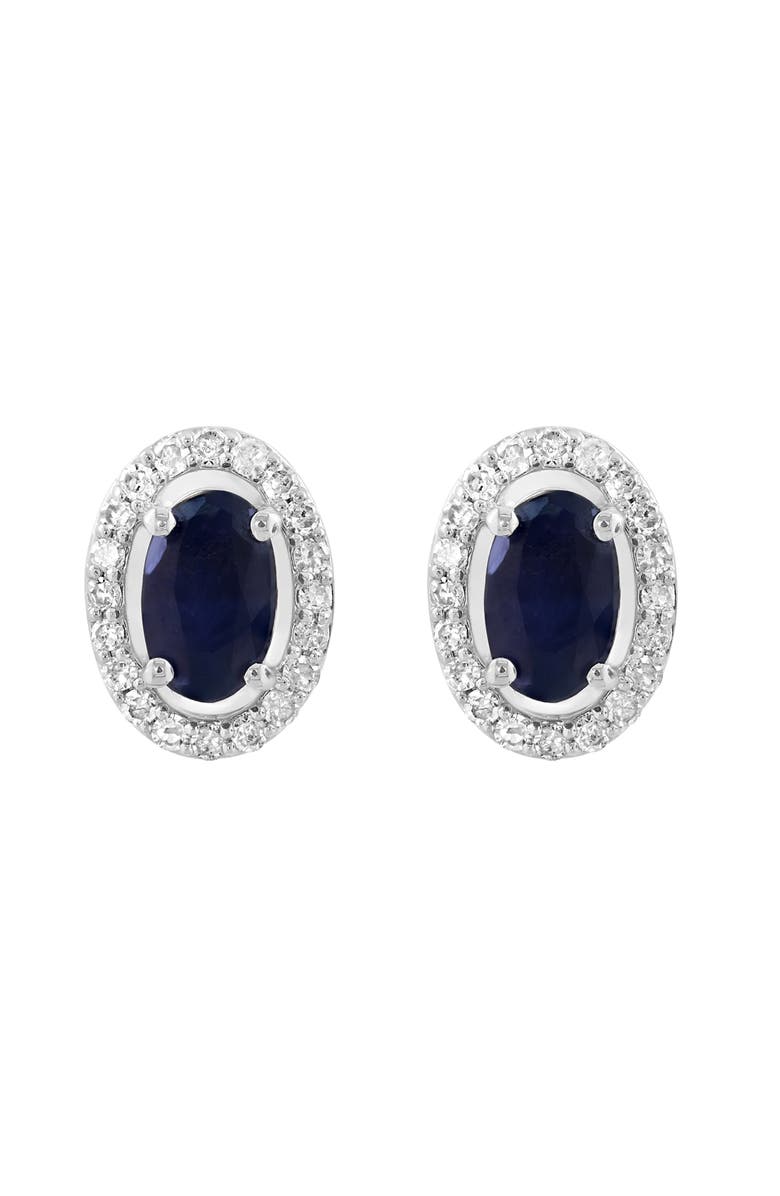 EFFY Sterling Silver Sapphire & Diamond Stud Earrings, Alternate, color, Blue