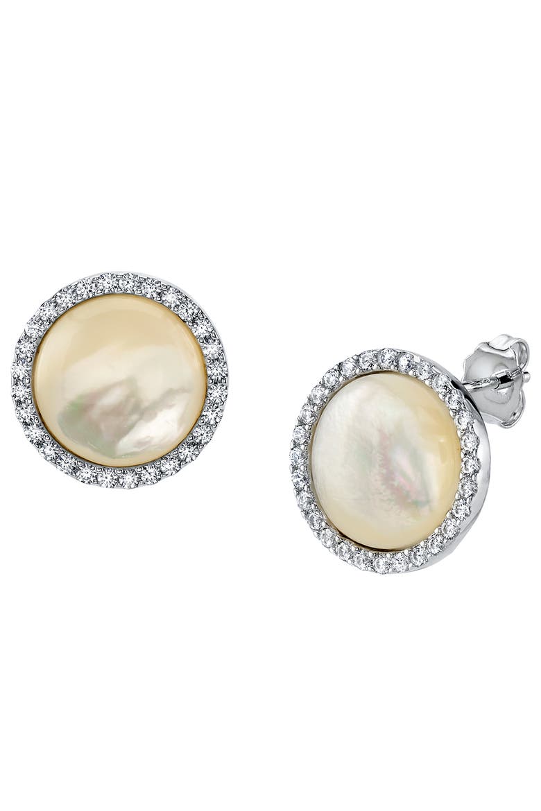 White Mother of Pearl Darcie Earrings, Main, color, Sterling Silver