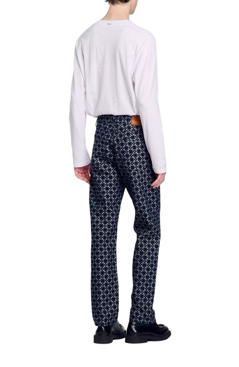 SANDRO Square Cross straight-leg jeans, Alternate, color, 