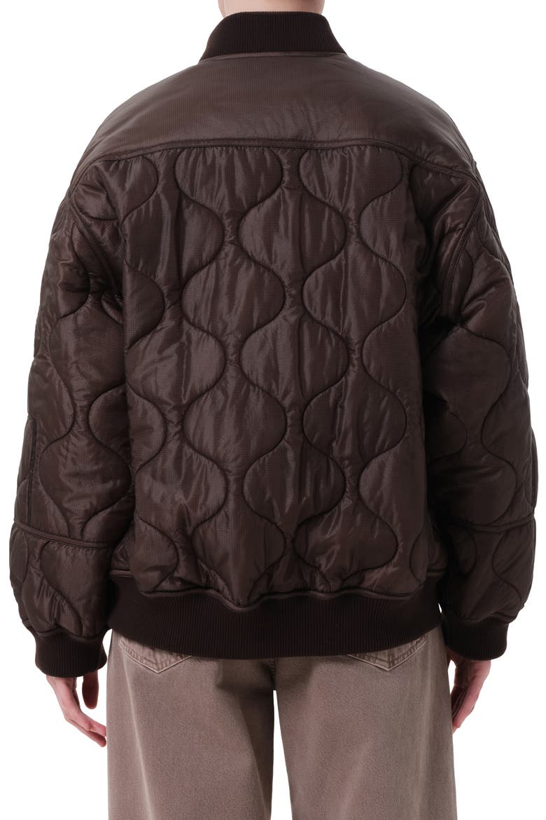 Isla Onion Quilted Bomber Jacket, Alternate, color, BOURBON DK CHOCOLATE BROWN