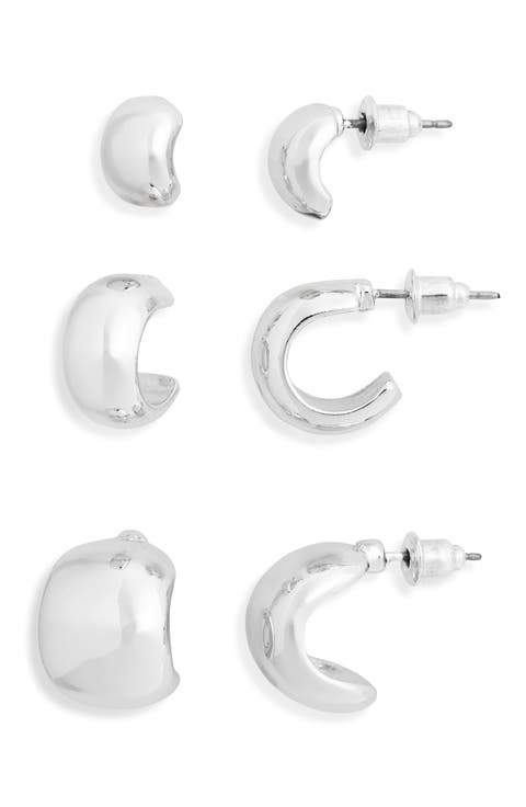 3-Pack Chubby Hoop Earrings