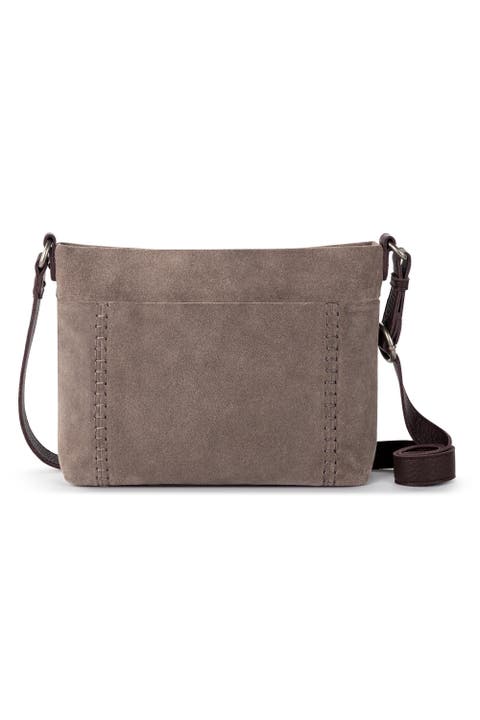 Beige Leather Suede Woman's Crossbody shops Bag All Season Purse