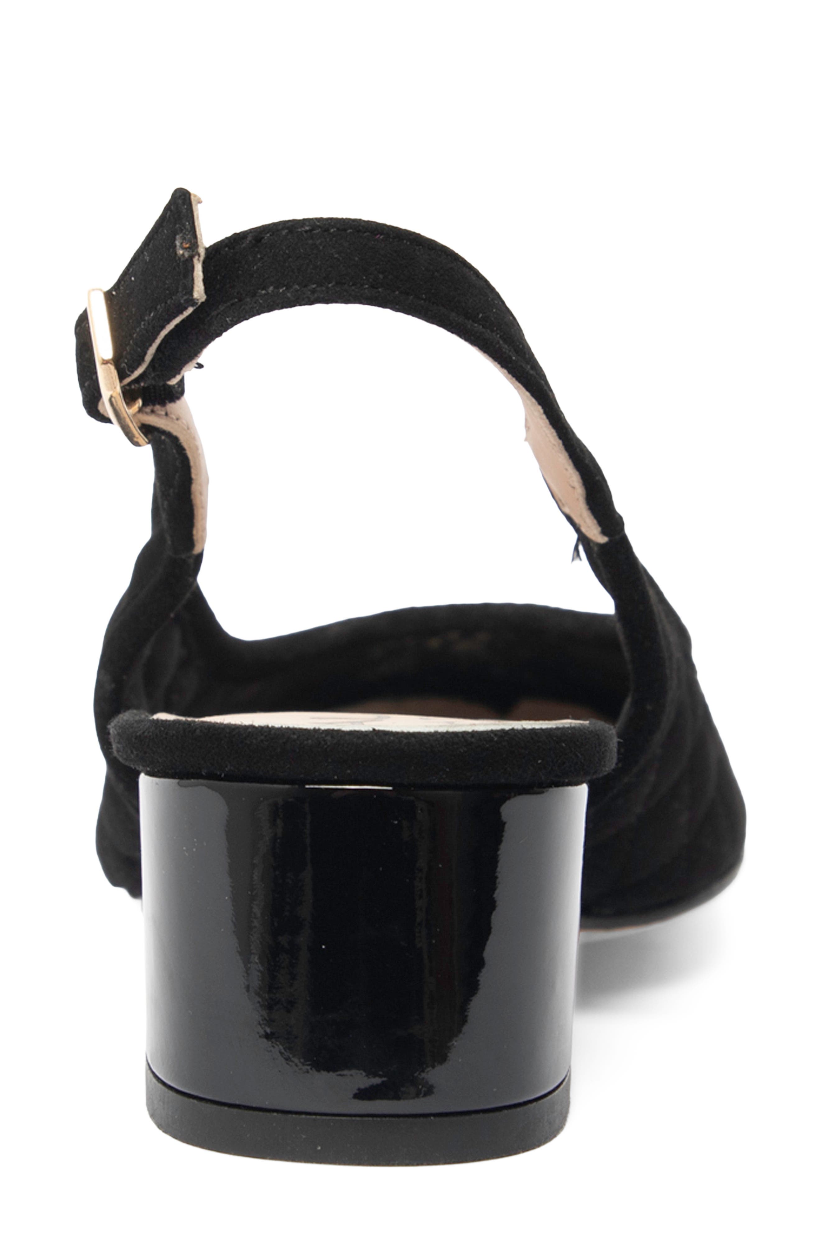 Titou Slingback Block Heel Pump, Alternate, color, BLACK PATENT/ BLACK SUEDE
