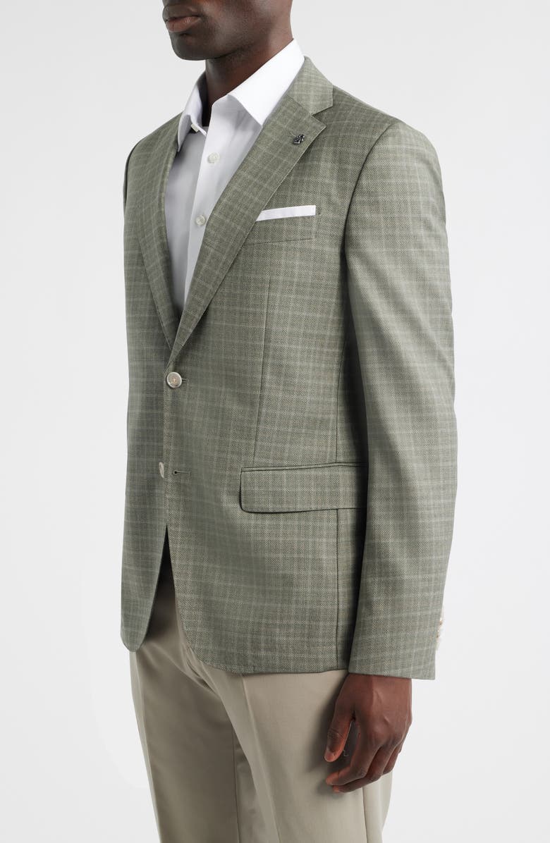 BOSS Hutson Plaid Wool Sport Coat, Alternate, color, Medium Green