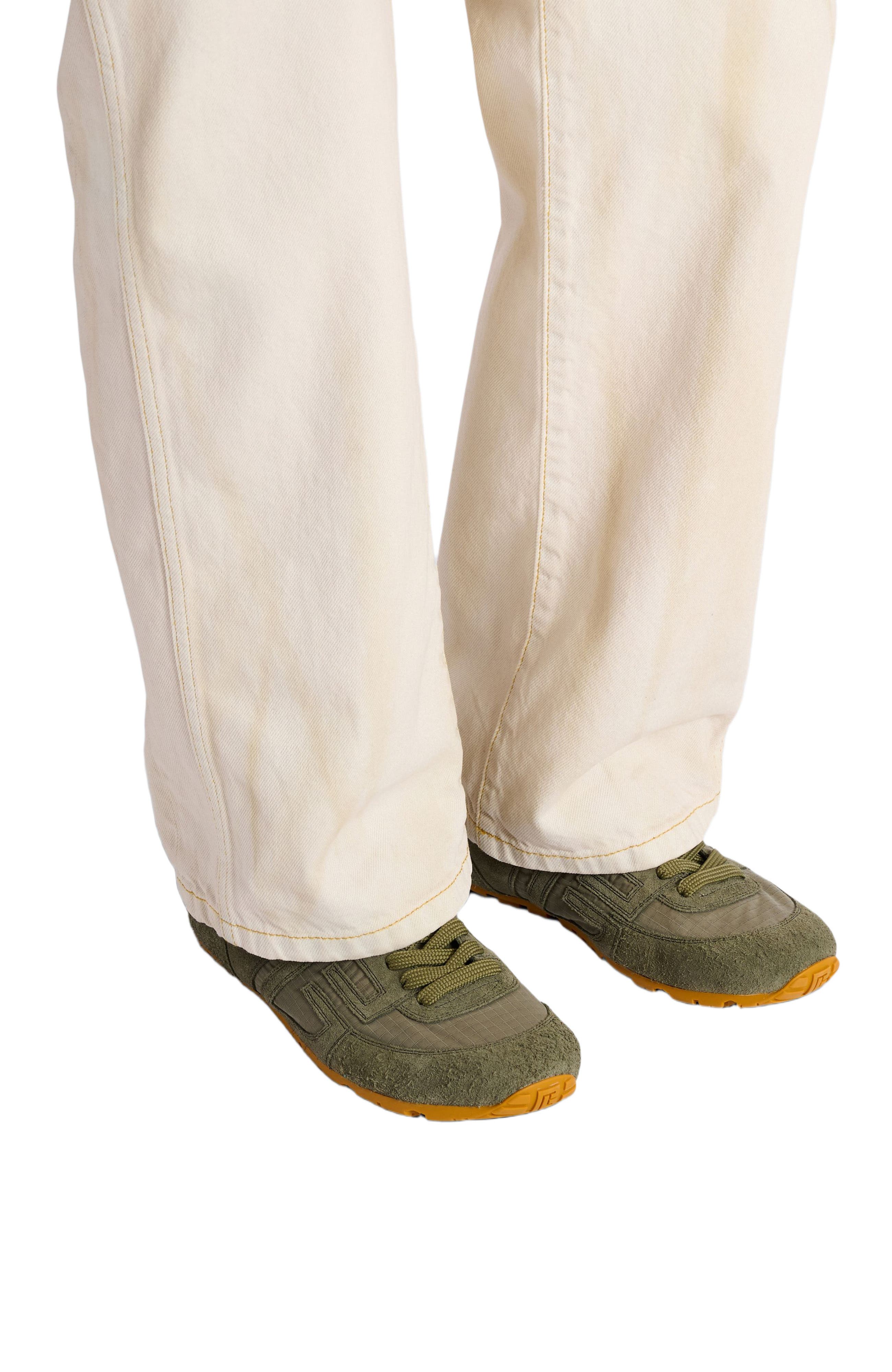 Balmain Racer 45 trainers in suede and ripstop nylon, Alternate, color, Khaki