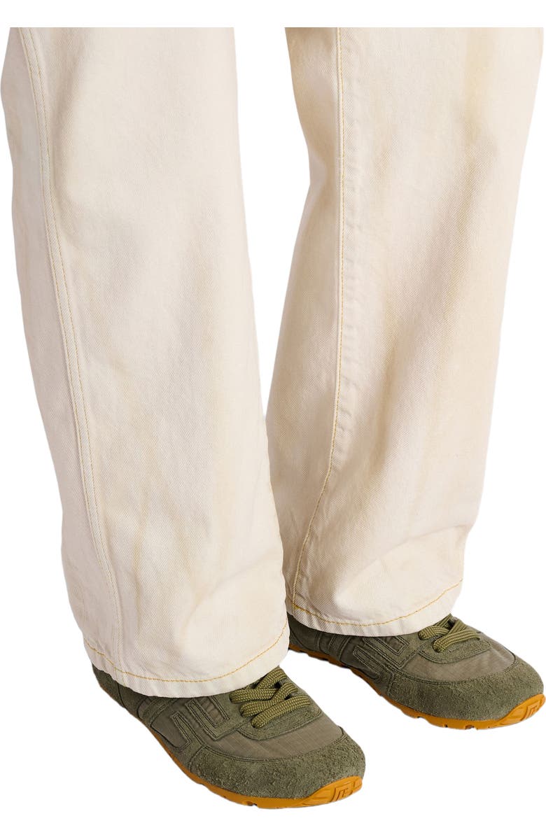 Balmain Racer 45 trainers in suede and ripstop nylon, Alternate, color, Khaki