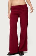 EDIKTED Wide Leg Foldover Cotton Pants