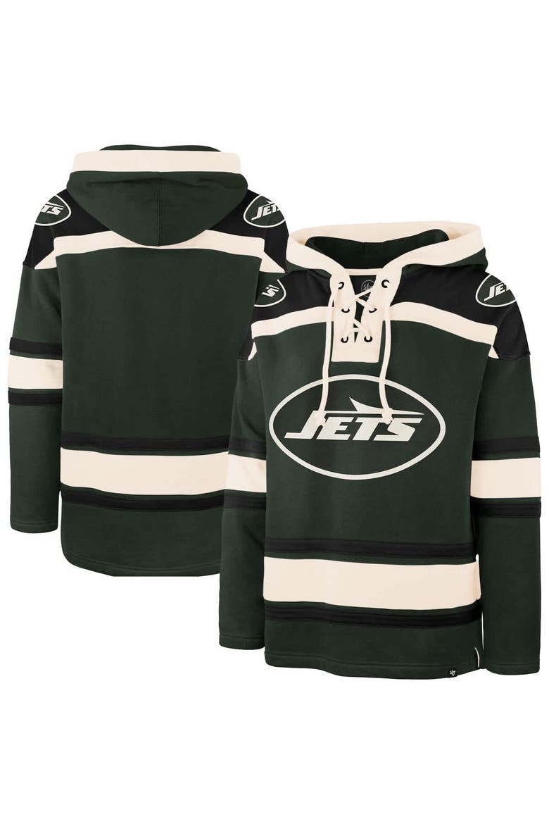 Men's '47  Dark Green New York Jets Superior Lacer Hoodie, Main, color, Green