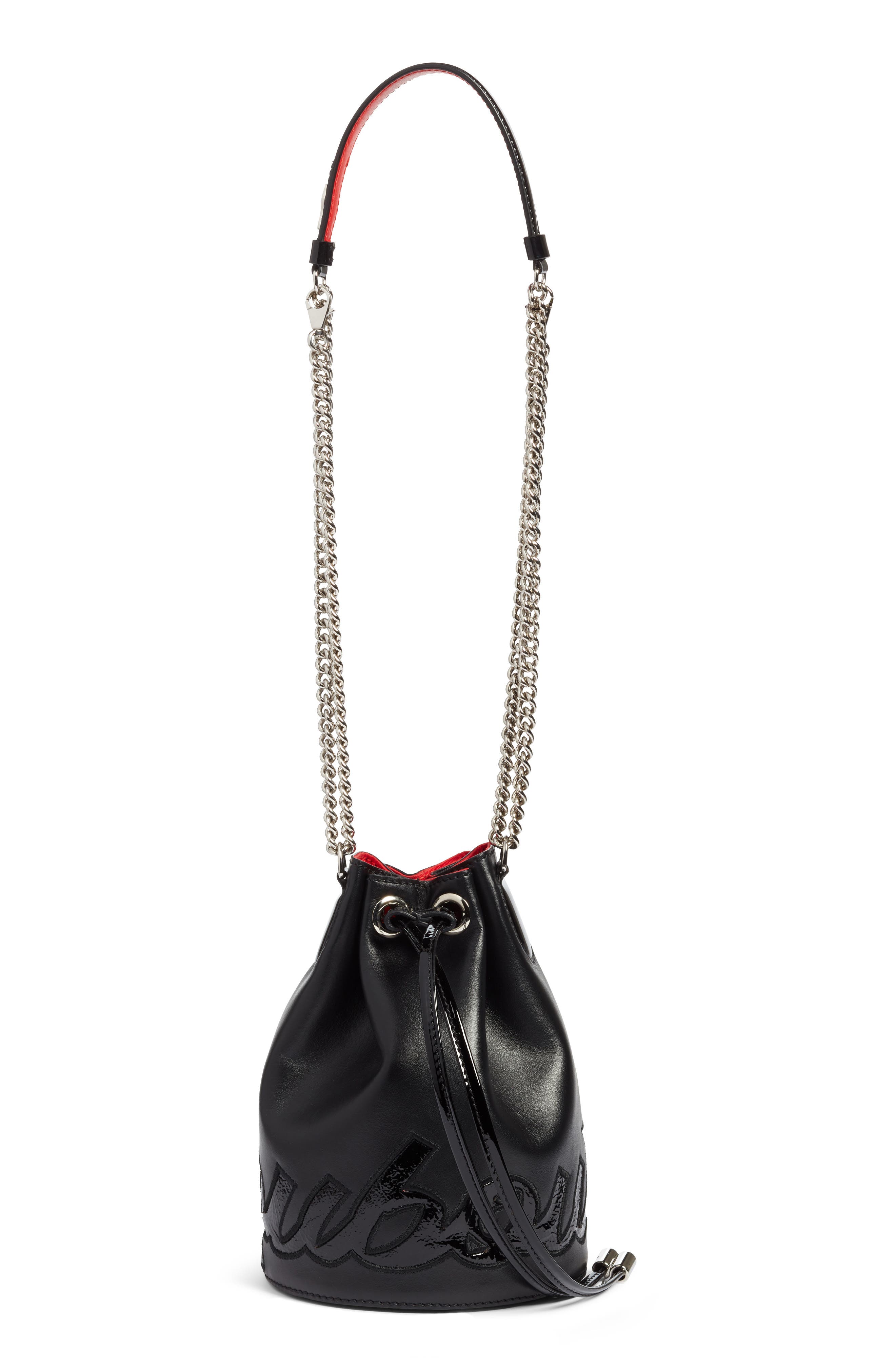 Christian Louboutin Marie Jane Calfskin Bucket Bag, Main, color, 