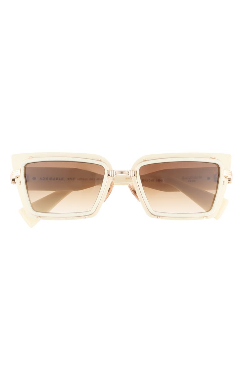 Balmain 52mm Novelty Cat Eye Sunglasses, Main, color, Bone Bone Brown