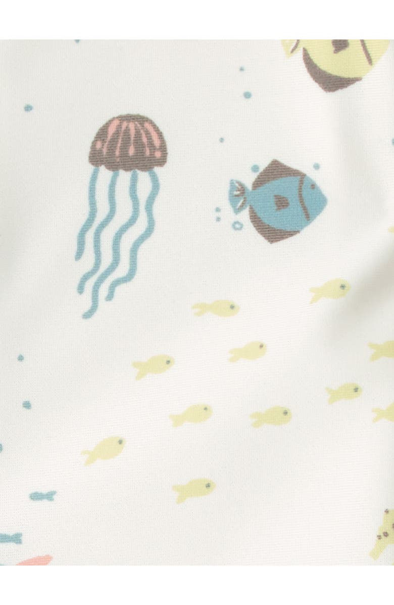 Little Planet Long Sleeve One-Piece UPF 50+ Rashguard Swimsuit, Alternate, color, Sea Life