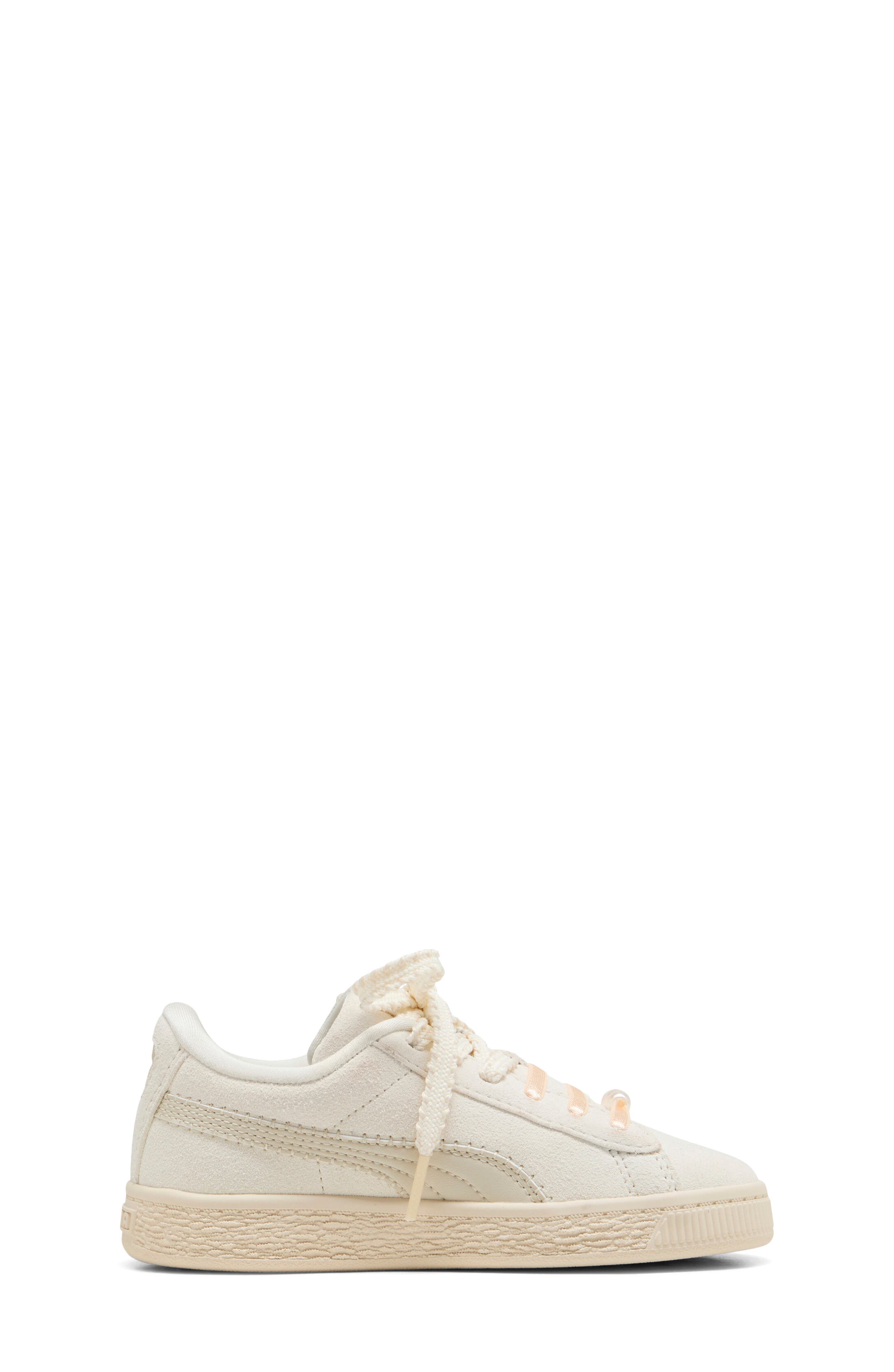 Kids' Suede Bloom Sneaker, Alternate, color, FROSTED IVORY/ SILVER FOG