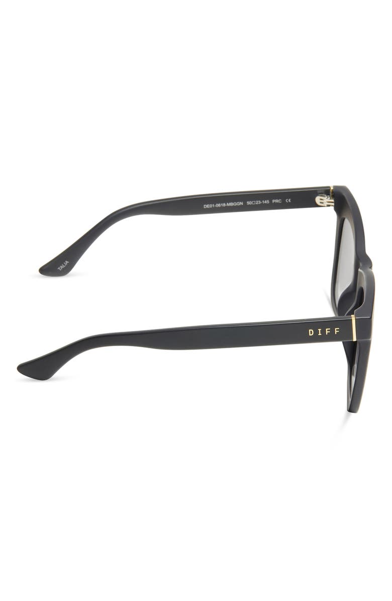 DIFF 50mm Talia Square Sunglasses, Alternate, color, Matte Blk/Grey Gradient