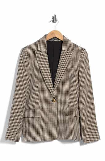 Houndstooth One-Button Blazer