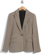 Amanda & Chelsea Houndstooth One-Button Blazer