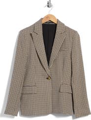 Amanda & Chelsea Houndstooth One-Button Blazer