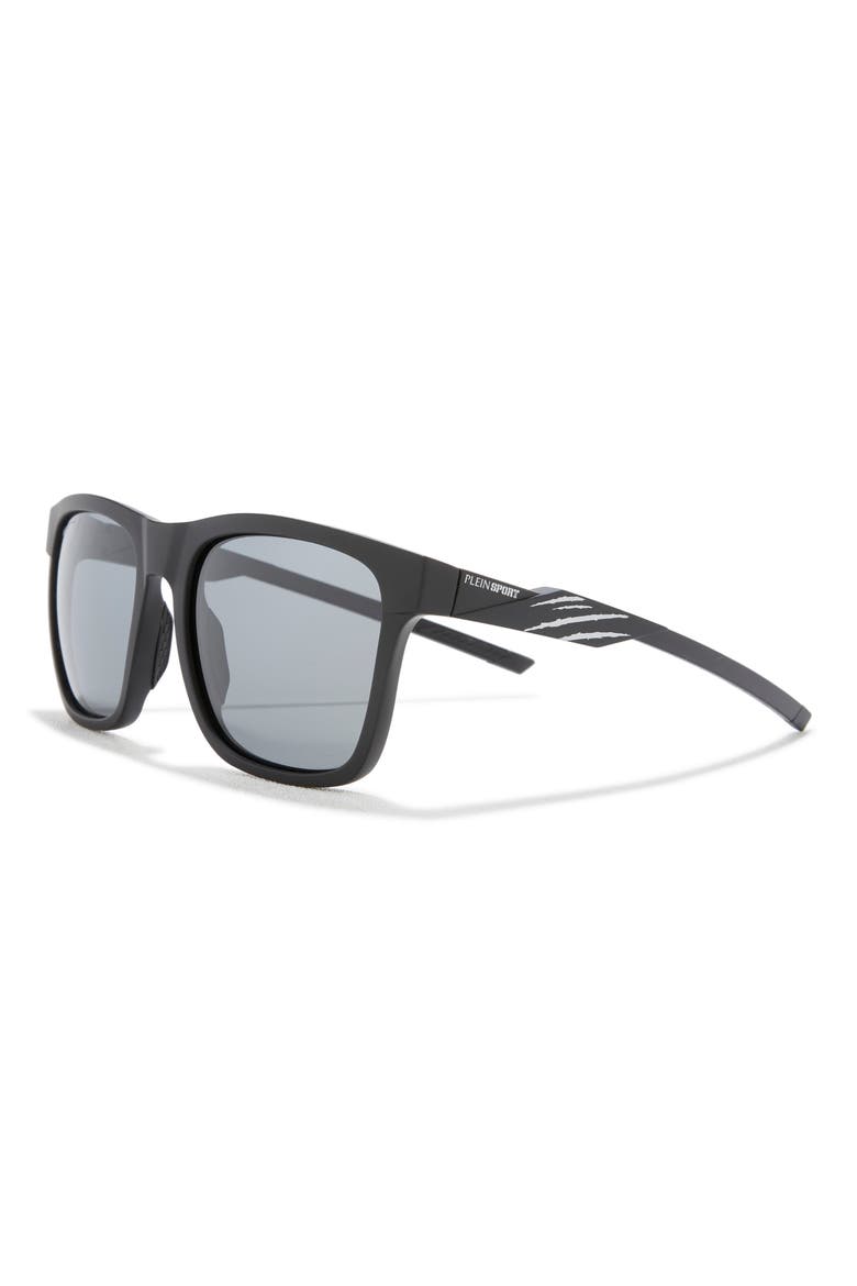 Sport 56mm Square Sunglasses, Alternate, color, BLACK BLACK SMOKE