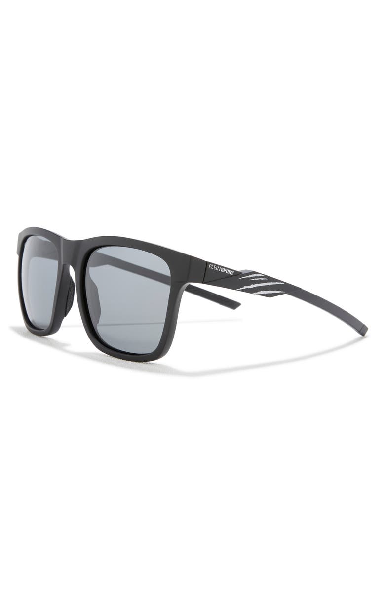 PHILIPP PLEIN Sport 56mm Square Sunglasses, Alternate, color, Black Black Smoke