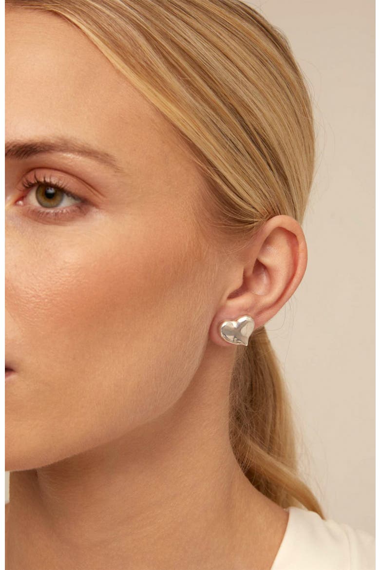 Heartbeat Midi Studs, Alternate, color, Silver