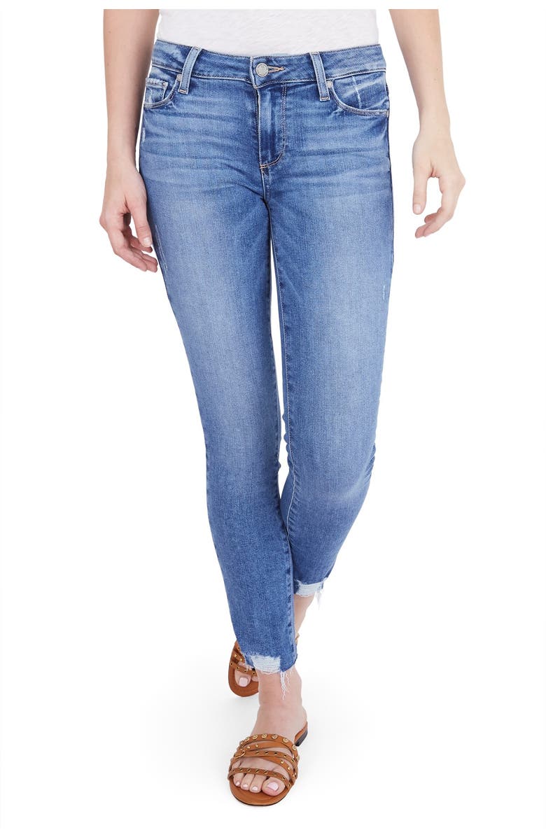 PAIGE Verdugo Distressed Ankle Skinny Jeans, Main, color,