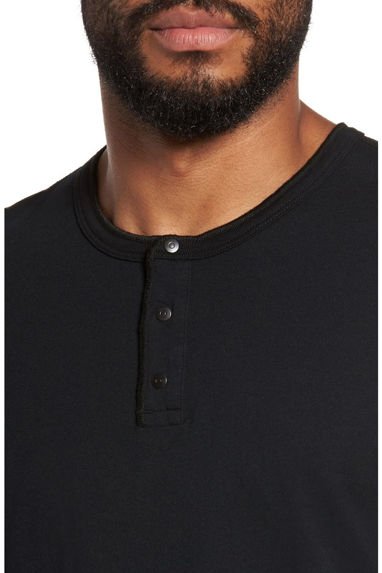 Long Sleeve Henley T-Shirt, Alternate, color, BLACK