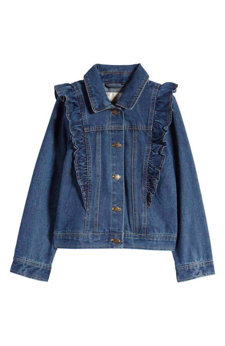 Urban Republic Kids' Ruffle Denim Jacket, Main, color, 