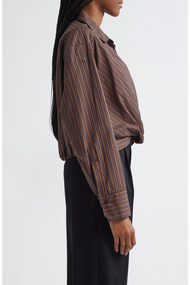 Leo Front Twist Shirt, Alternate, color, BROWN MULTI