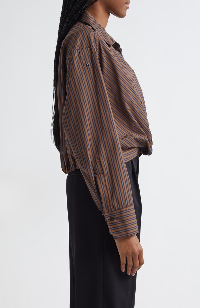 A.L.C. Leo Front Twist Shirt, Alternate, color, Brown Multi