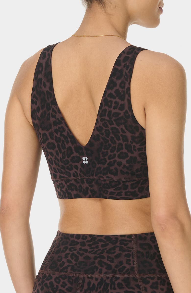 Sweaty Betty Ultimate Yoga Sports Bra, Alternate, color, Brown Leopard Skin Print
