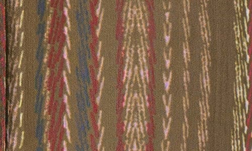 Kut From The Kloth Jasmine Chiffon Button-up Shirt In Colmar Stripe-dk Olive