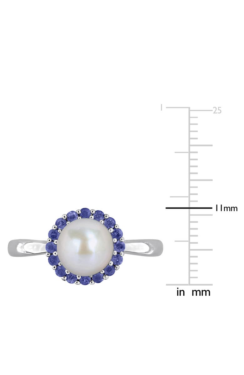 DELMAR Semiprecious Stone & Cultured Pearl Ring, Alternate, color, Blue