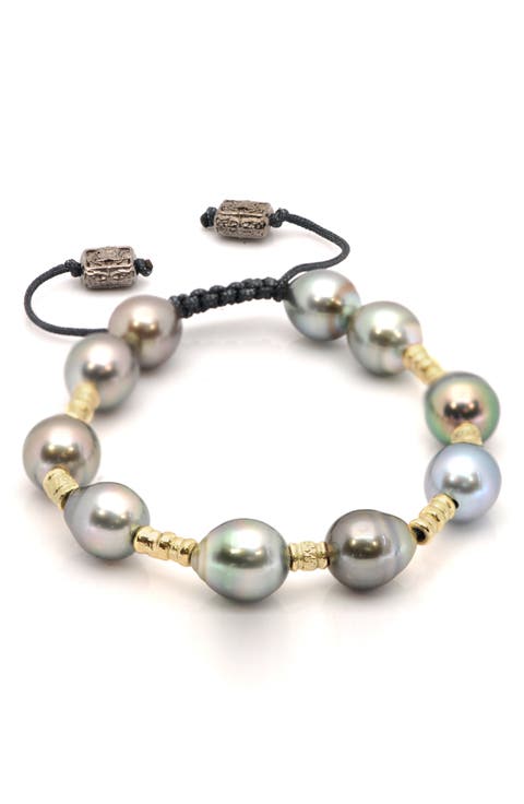 Tahitian Pearl Beaded Slider Bracelet