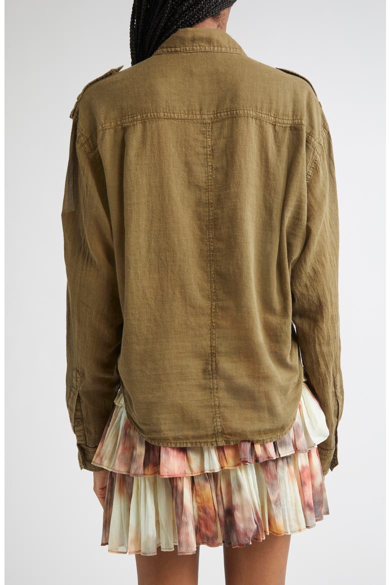Valiane Button-Up Tie Front Top, Alternate, color, LIGHT KHAKI