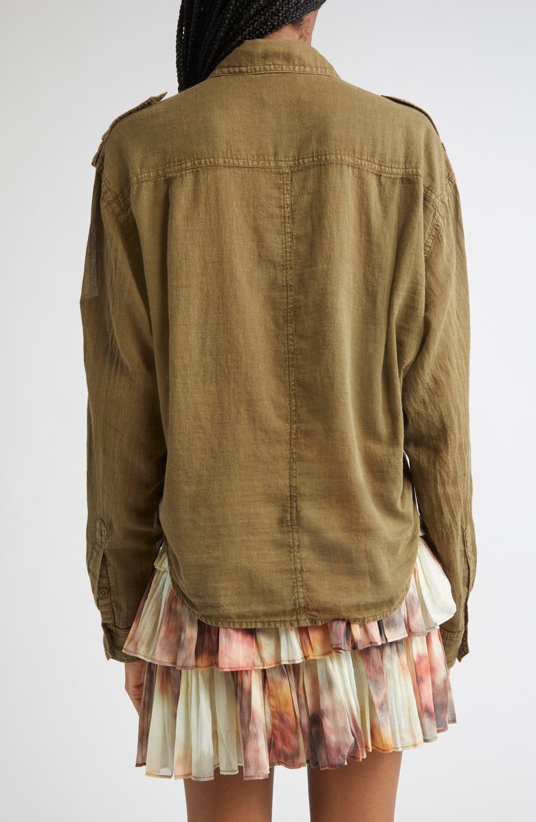 Isabel Marant Étoile Valiane Button-Up Tie Front Top, Alternate, color, Light Khaki