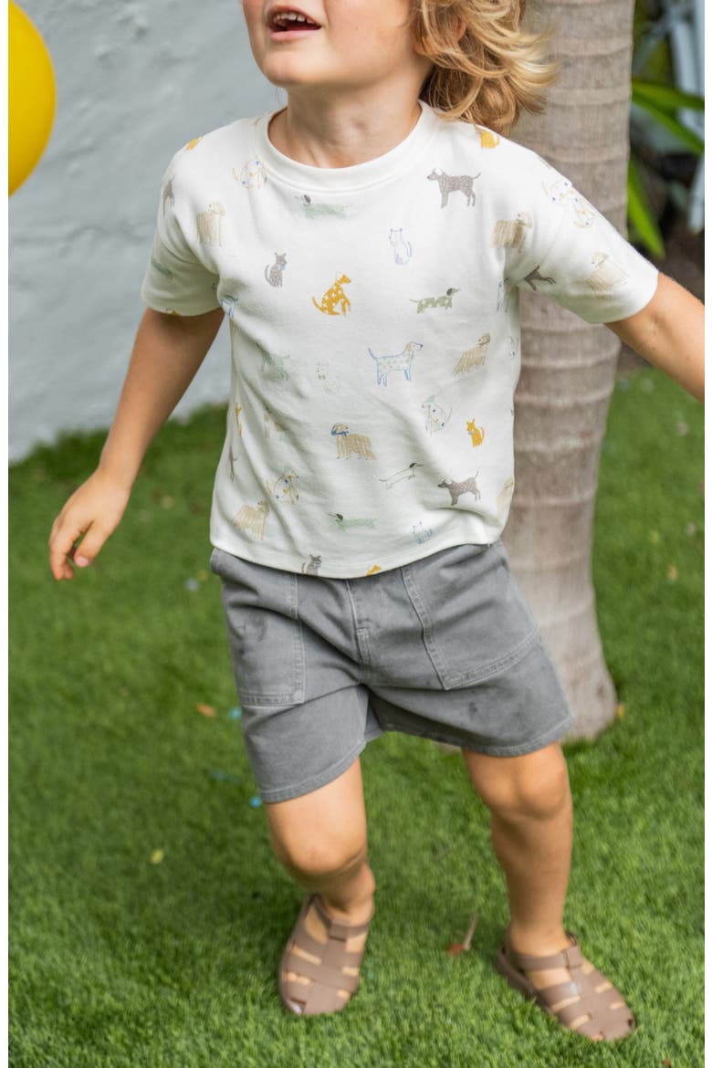 Kids' Drop Shoulder Organic Cotton T-Shirt, Alternate, color, DOG DAYS