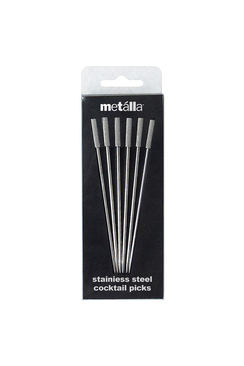 Stainless Steel Classic Cocktail Picks, Set of 6, Alternate, color, Silver
