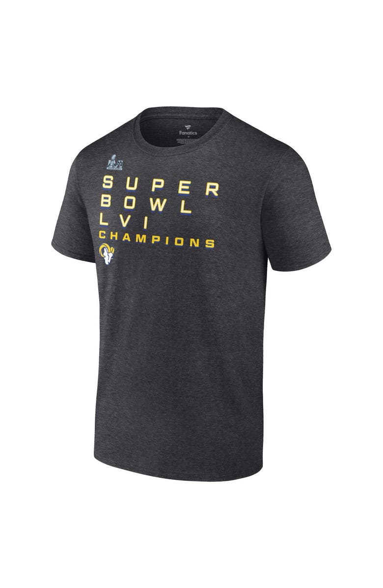 FANATICS Men's Fanatics Branded Charcoal Los Angeles Rams Super Bowl LVI Champions Big & Tall Signature Route T-Shirt, Alternate, color, 