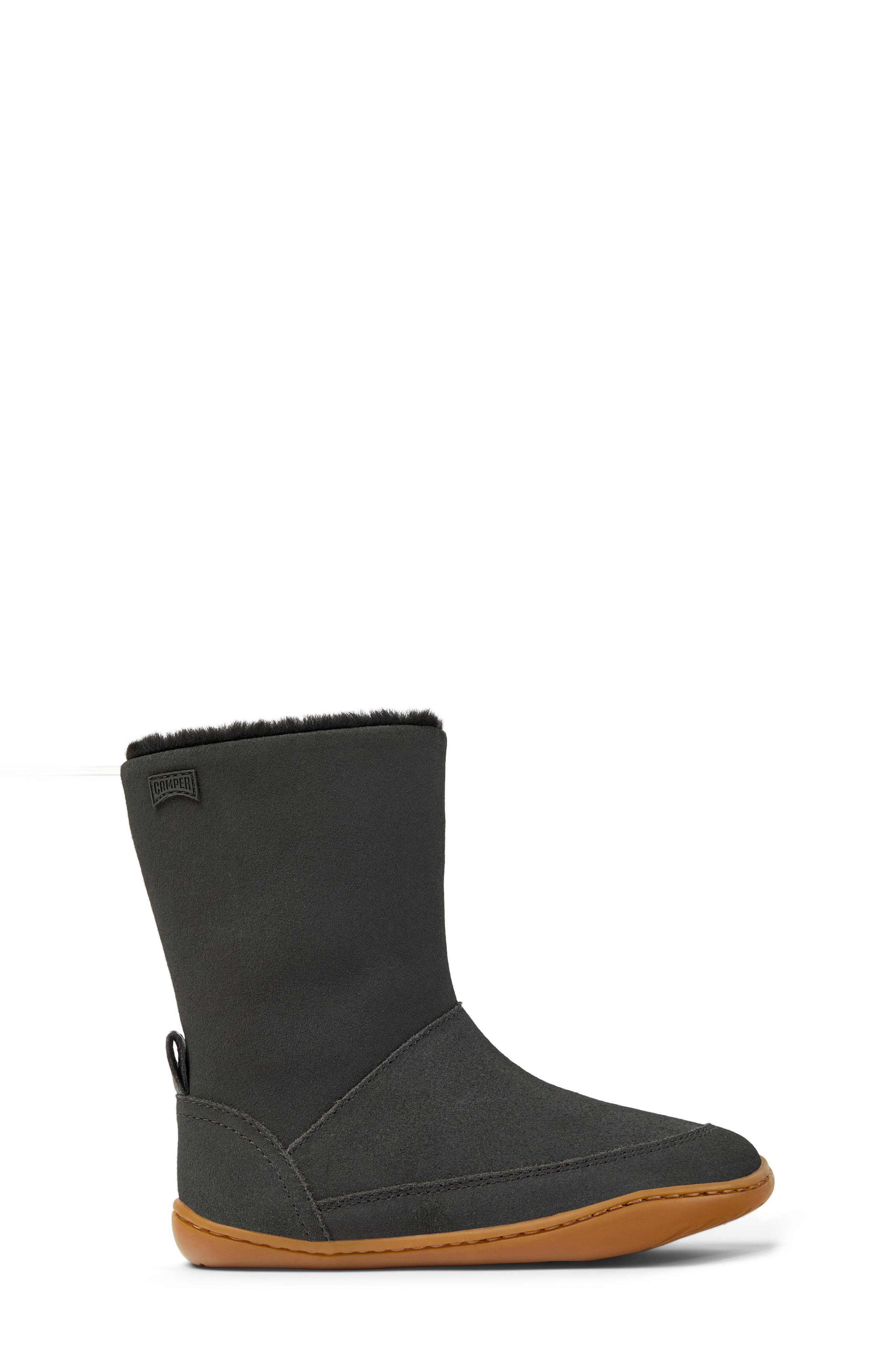 Camper Kids' Peu Cami Faux Fur Lined Boot, Alternate, color, Dark Gray