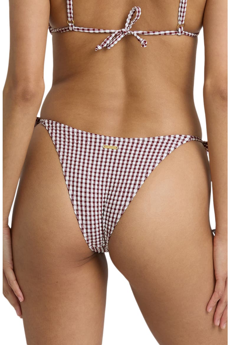 Mini Wave Low Tide Side Tie Bikini Bottoms, Alternate, color, RED DAHLIA