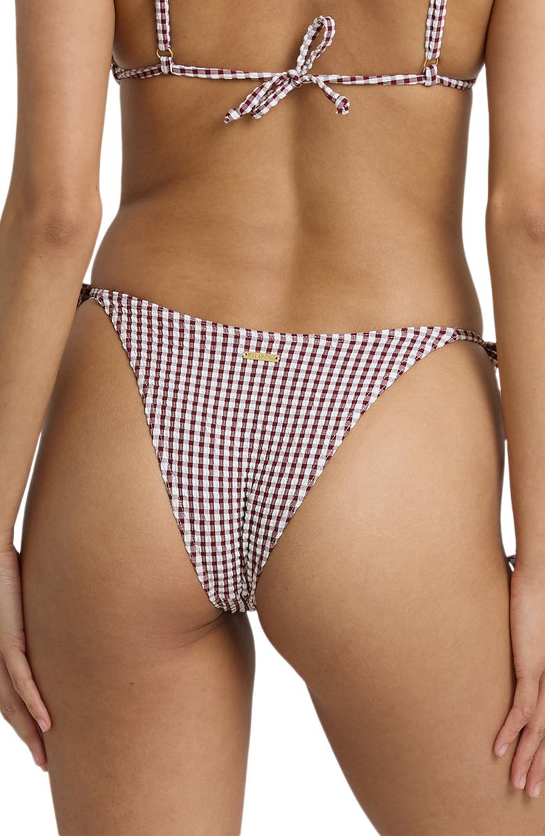 Billabong Mini Wave Low Tide Side Tie Bikini Bottoms, Alternate, color, Red Dahlia