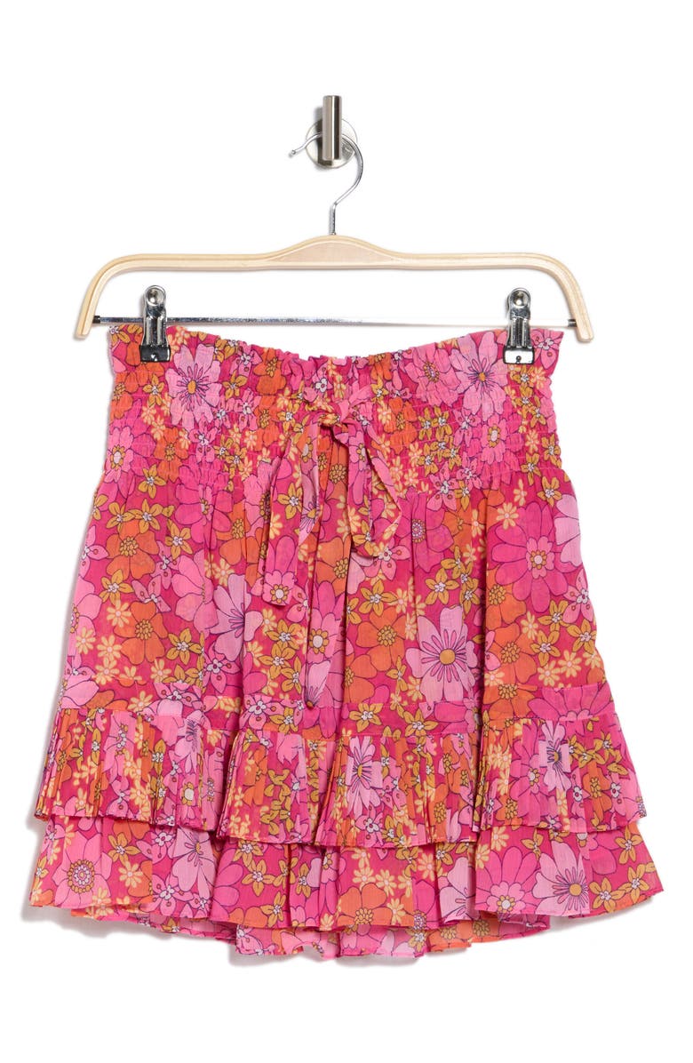 Ramy Brook Blaire Floral Skirt, Alternate, color, Bright Raspberry Floral