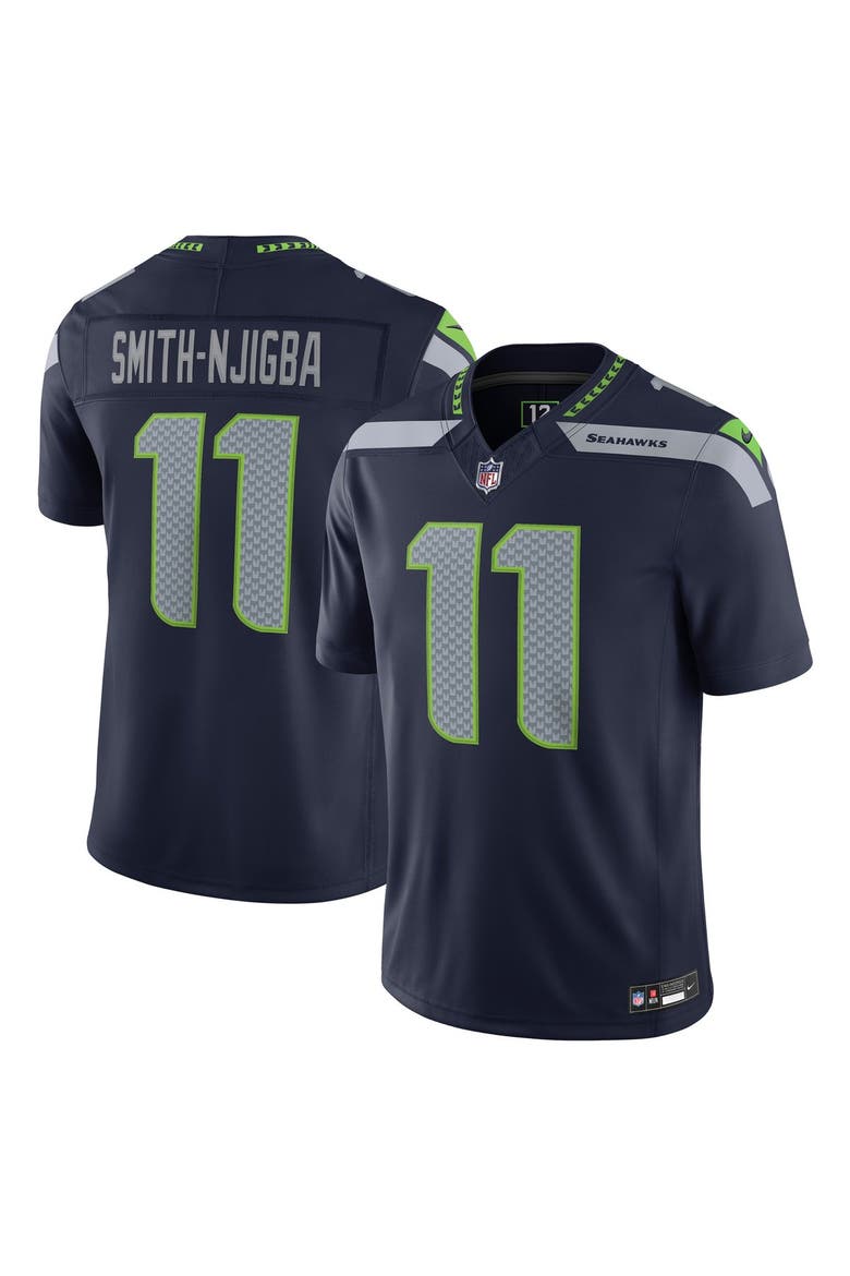 Men's Nike Jaxon Smith-Njigba College Navy Seattle Seahawks Team Vapor F.U.S.E. Stitched Limited Jersey, Main, color, College Navy