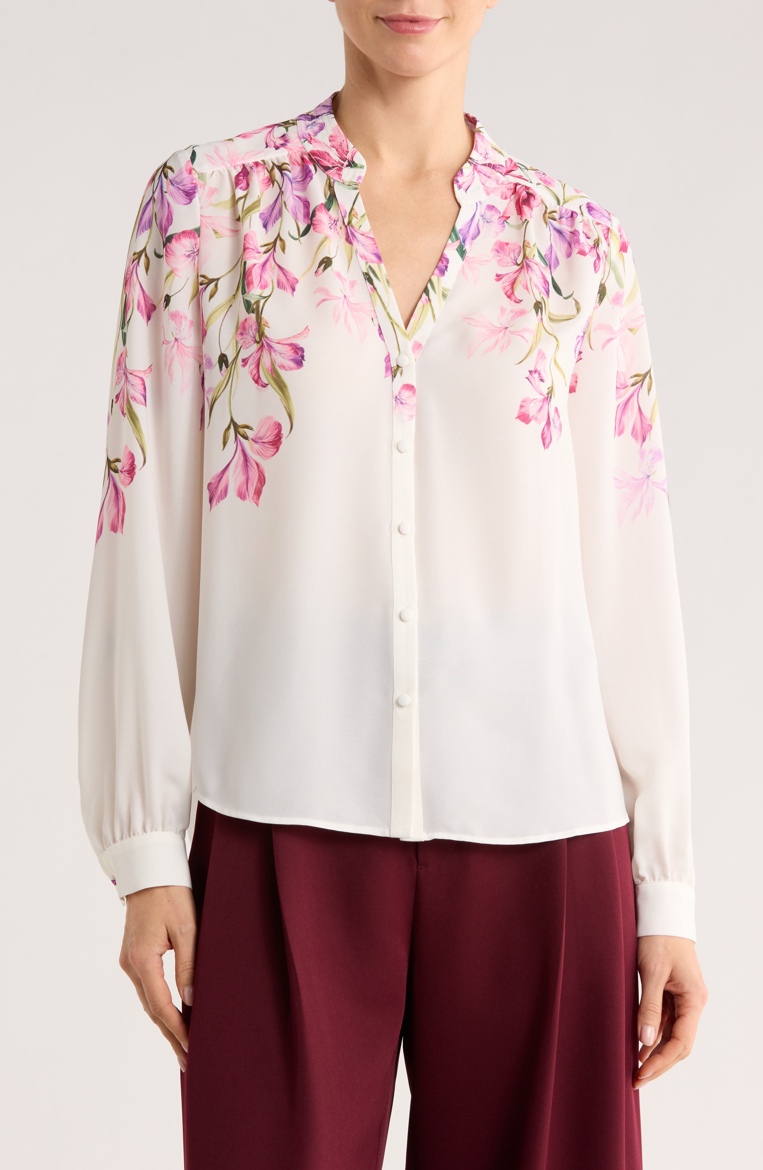 IVORY/ PINK FLORAL