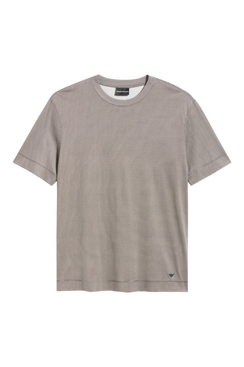 Micropattern Lyocell & Cotton T-Shirt, Alternate, color, SOLID BLACK