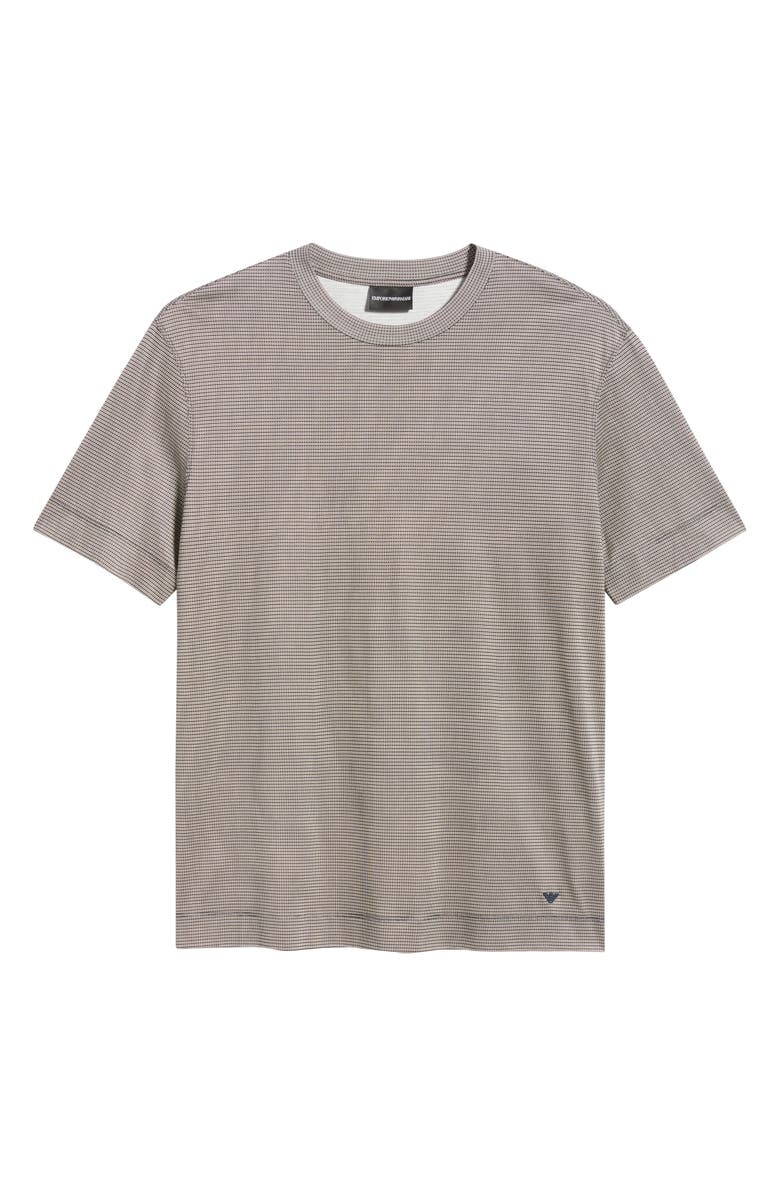 Emporio Armani Micropattern Lyocell & Cotton T-Shirt, Alternate, color, Solid Black