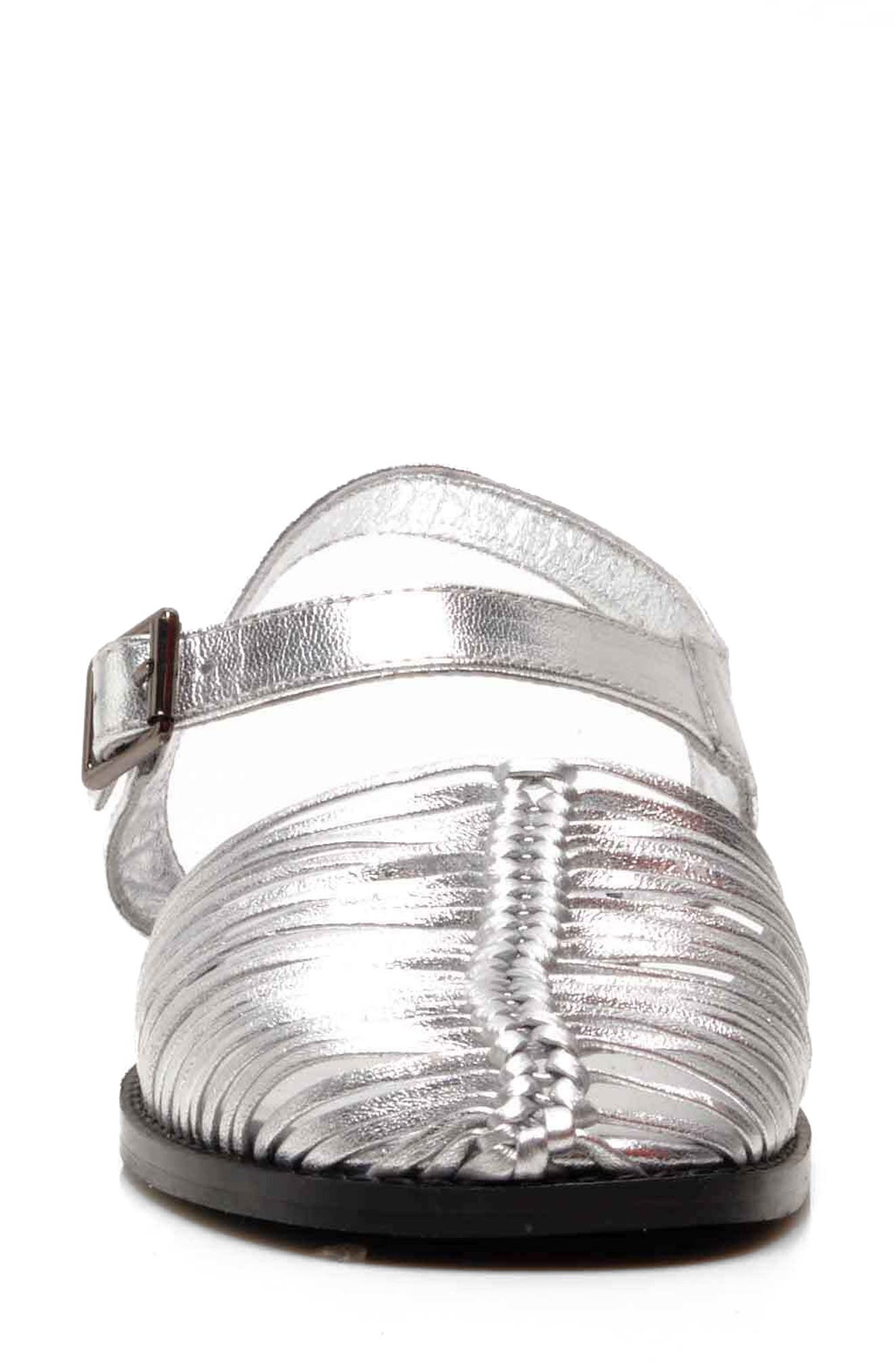 Free People Frankie Fisherman Sandal, Alternate, color, Chrome Metallic