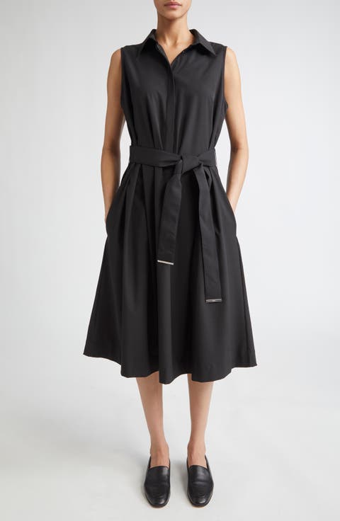 Structured Sleeveless Midi Shirtdress