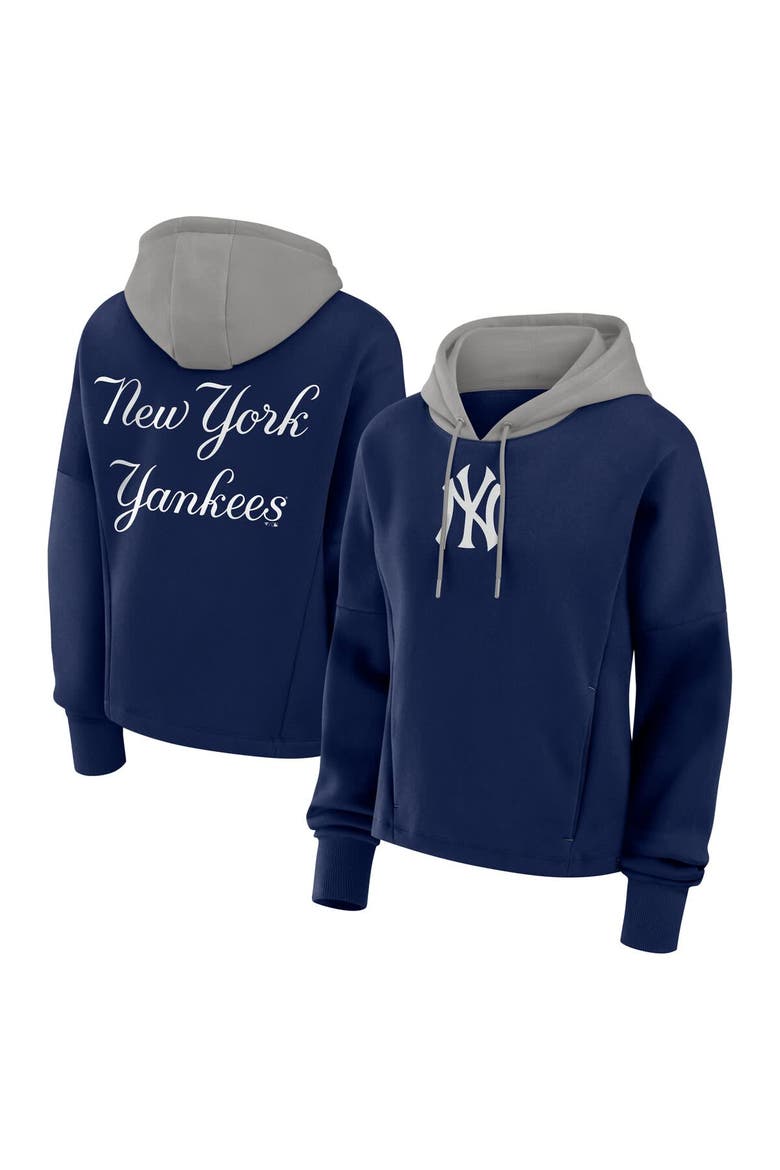 Women's Fanatics Navy New York Yankees Oversized Legacy Favorite Spectator Pullover Hoodie, Main, color, Navy